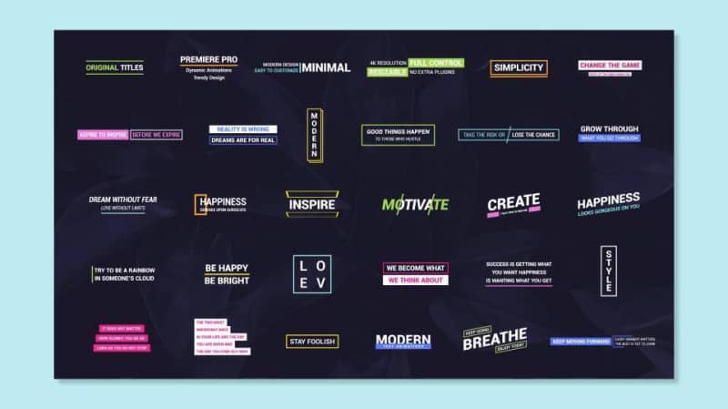 AE模板 30种独特创意标题文字动画Mogrt模板下载