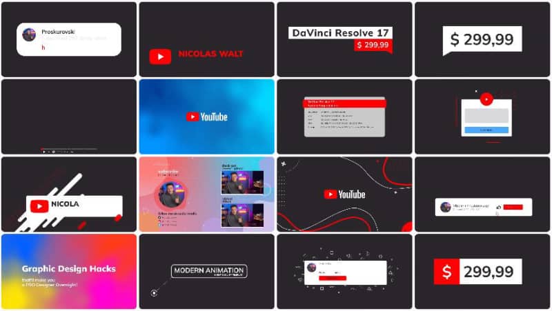 AE模板 专业级YouTube包装制作视频素材库