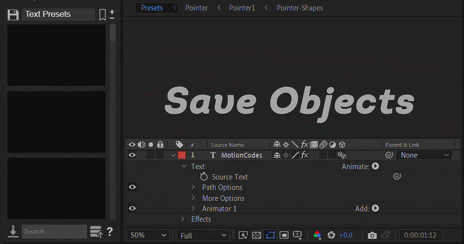 AE实时预览保存合成图层和属性AE脚本 Save Objects v1.1.2