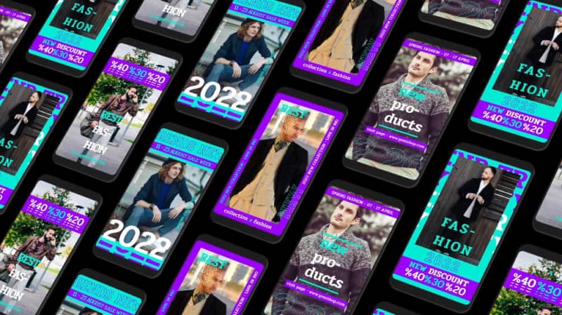 AE模板|5个产品促销手机图文视频模板 Mega Sale Instagram Stories