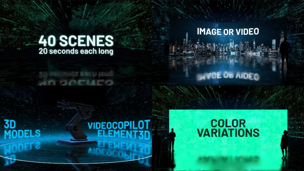 42个高科技场景动画内容宣传展示视频素材AE模板-AE模板网