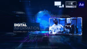 AE模板|高科技数字信息技术图文幻灯片视频模板