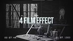 AE素材|4个老电影效果视频模板素材